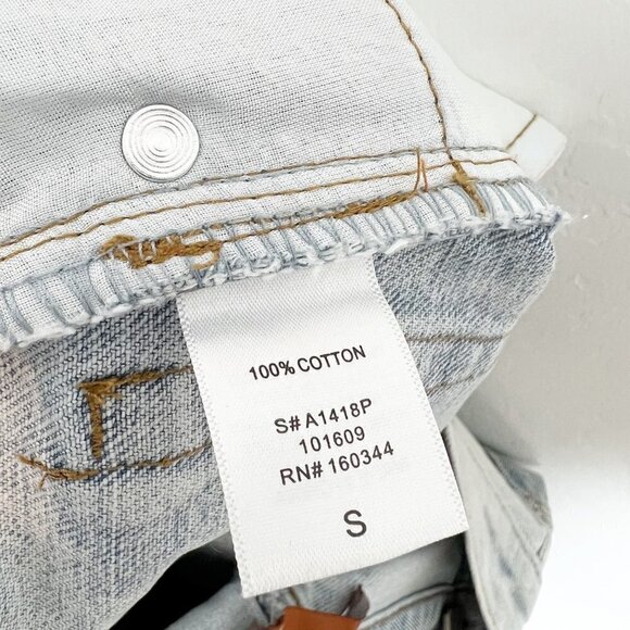 Beige Botany Denim Distressed High Rise Button Fly Straight Leg Jeans Size Small - Picture 6 of 8
